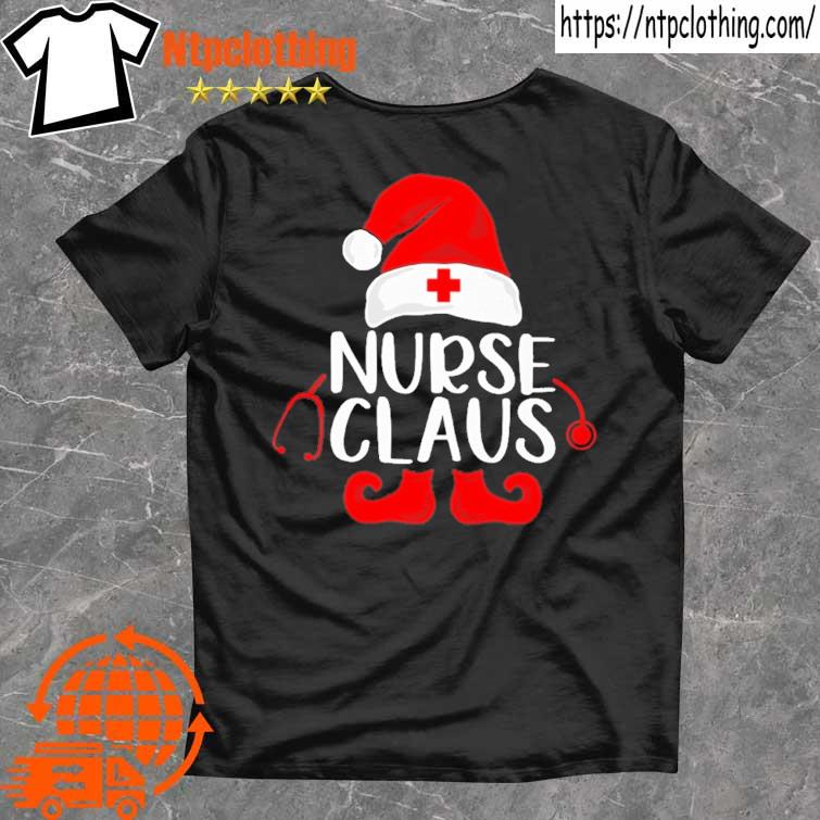 Nurse claus christmas santa hat shirt
