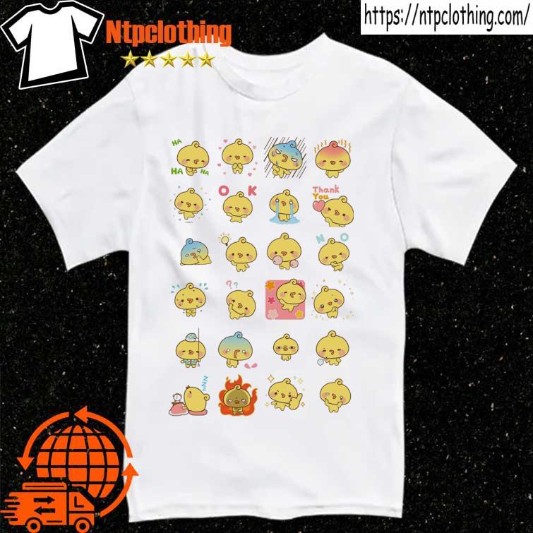Playful Piyomaru Sticker Bird Funny Shirt