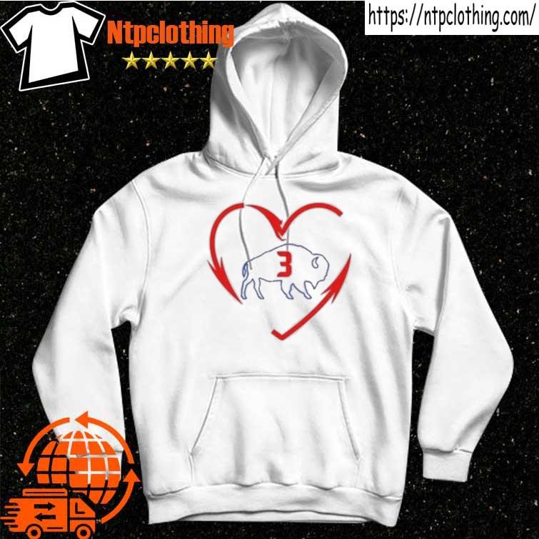 Love For 3 Buffalo Bills Damar Hamlin Hoodie, Custom prints store