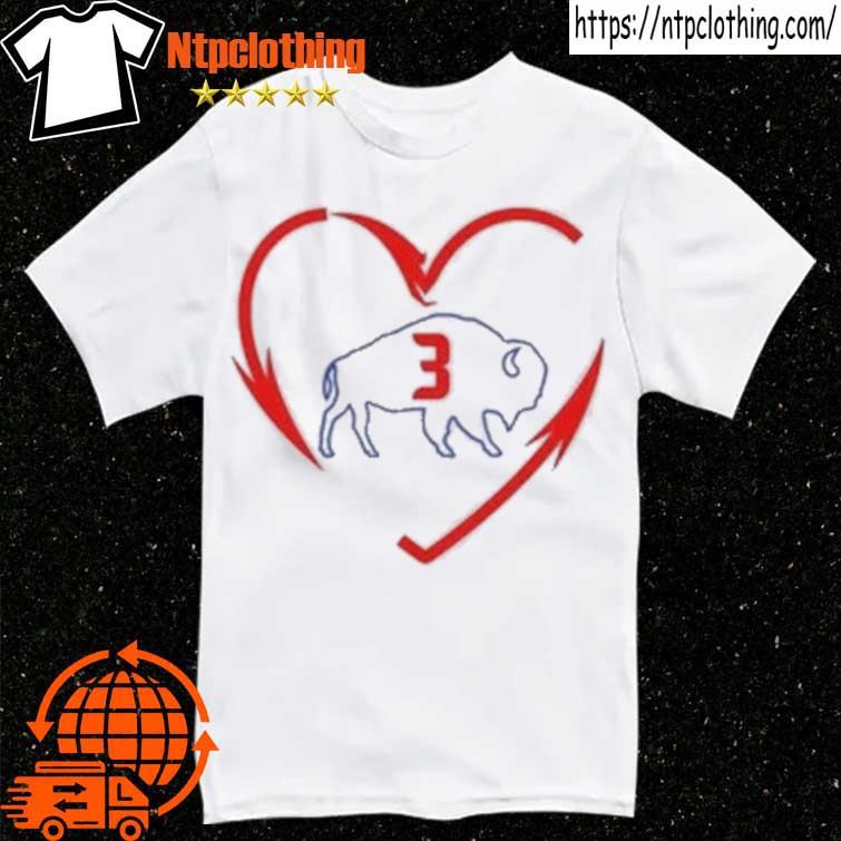 Love For 3 Damar Hamlin Buffalo Bills T Shirt - Wiseabe Apparels