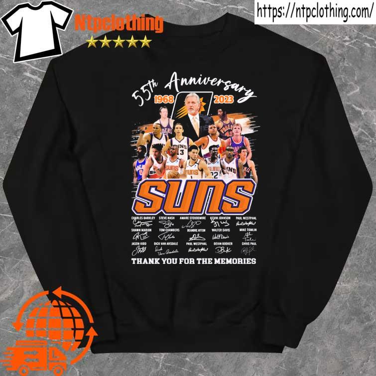 55 Th Anniversary 1968 2023 Team Suns Charles Barkley Steve Nash Amare  Stoudemire Signature Thank You For The Memories Shirt, hoodie, sweater,  long sleeve and tank top