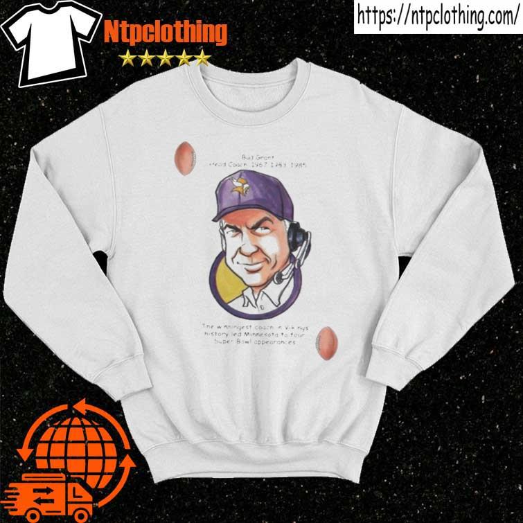 Bud Grant Minnesota Vikings Head Coach 1967 1983 1985 shirt