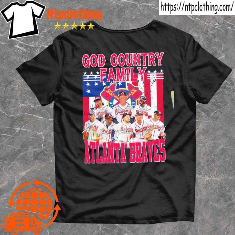 American flag and signature and and team and logo god country