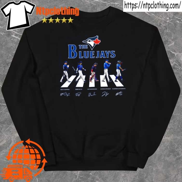 Signature and team baseball and logo the blue jays shirt sweater.jpg