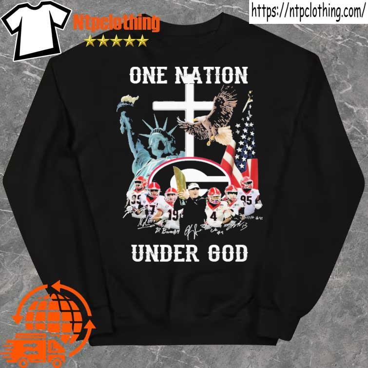 Original Georgia Bulldogs One Nation Under god signatures 2023 sweater