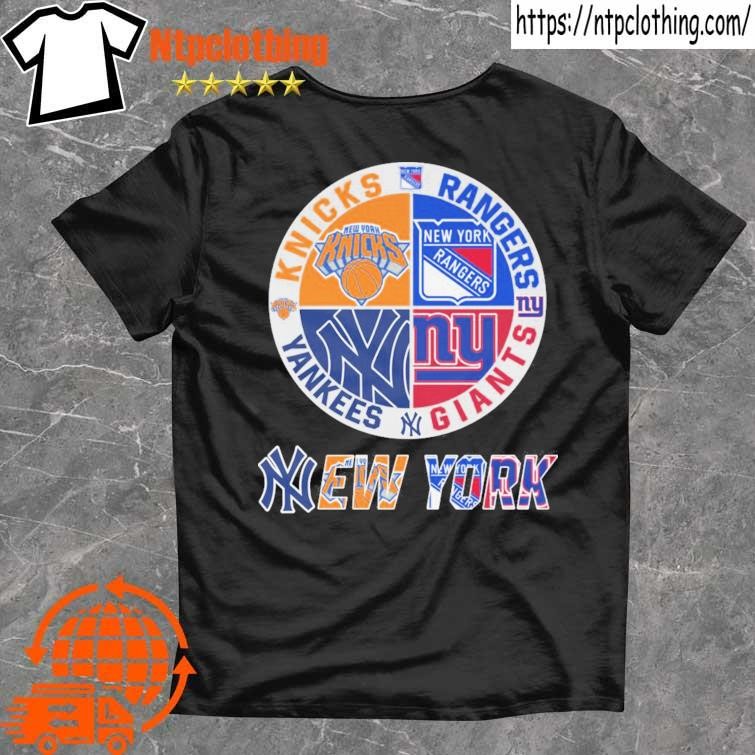 New York Knicks Rangers Giants and Yankees logo shirt, hoodie, sweater ...