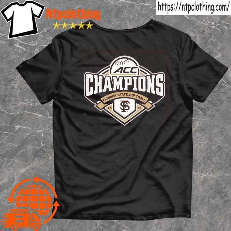 Official Florida state seminoles blue 84 2023 ncaa acc softball conference tournament champions locker room tee shirt