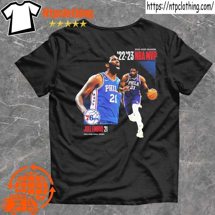 Official Joel Embiid Philadelphia 76ers 2023 NBA MVP Award Time Out T Shirt