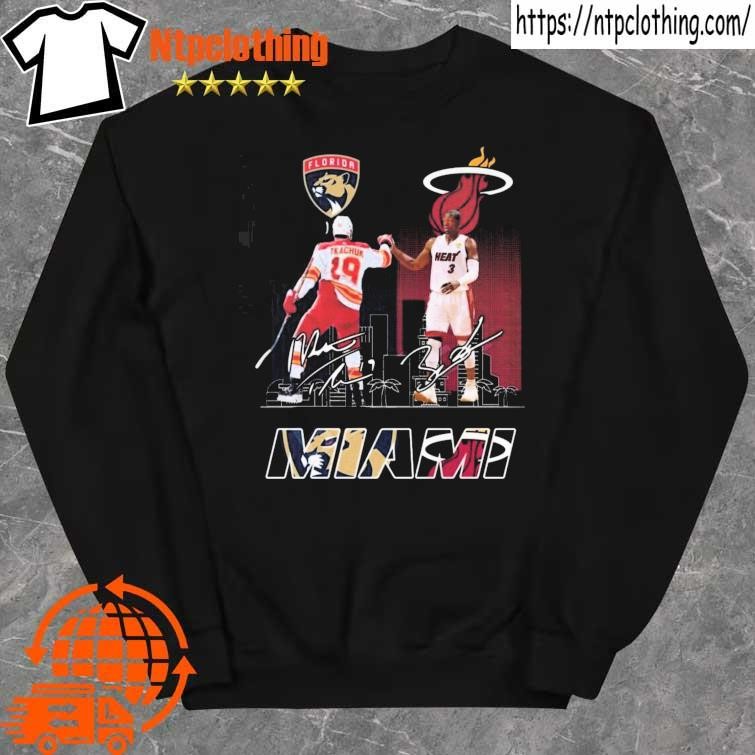 Official Miami City Florida Panthers And Miami Heat Signatures Shirt sweater.jpg