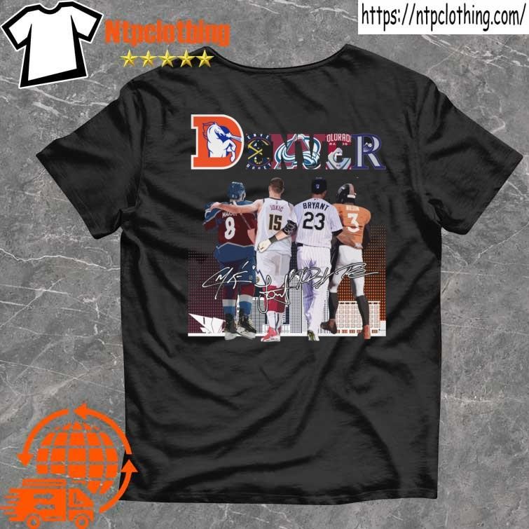 Official denver Sports Team Skyline 2023 signatures shirt