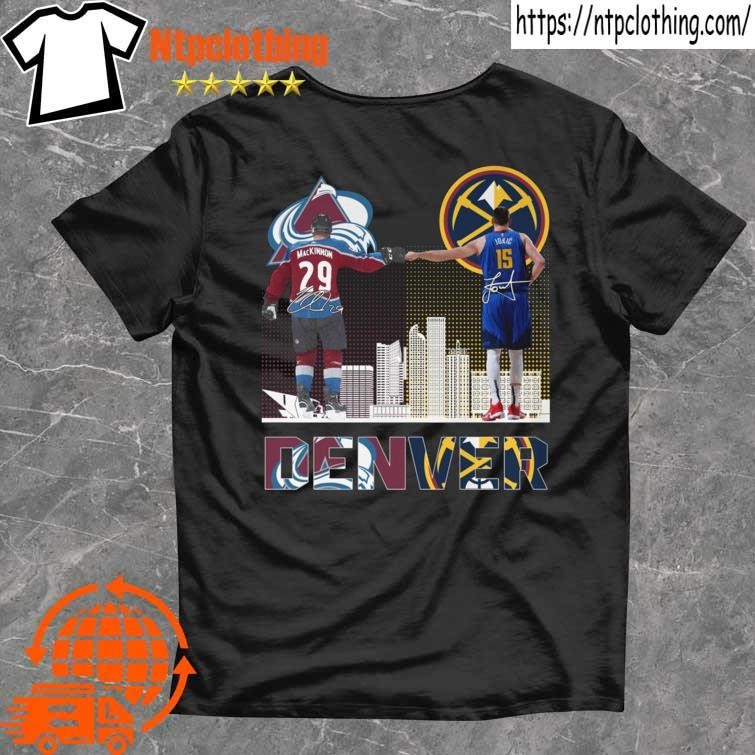Official macKinnon vs Jokic Denver Skyline signatures shirt