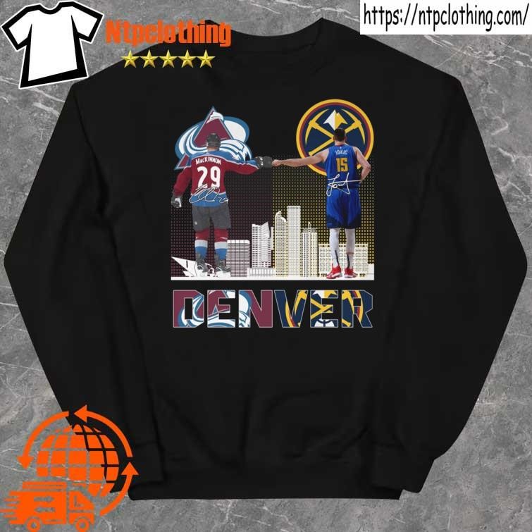 Official macKinnon vs Jokic Denver Skyline signatures shirt sweater.jpg
