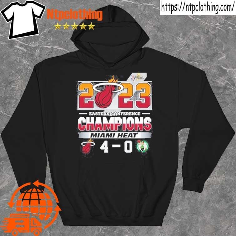 Official miami Heat 2023 Eastern Conference Champions 4-0 Boston Celtics shirt hoddie.jpg