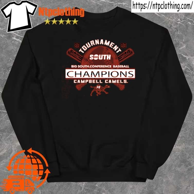Official orange campbell fighting camels 2023 big south baseball conference tournament champions shirt sweater.jpg
