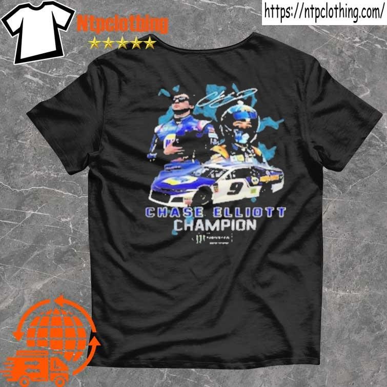 Official signature and number 9 Chase elliott champions shirt