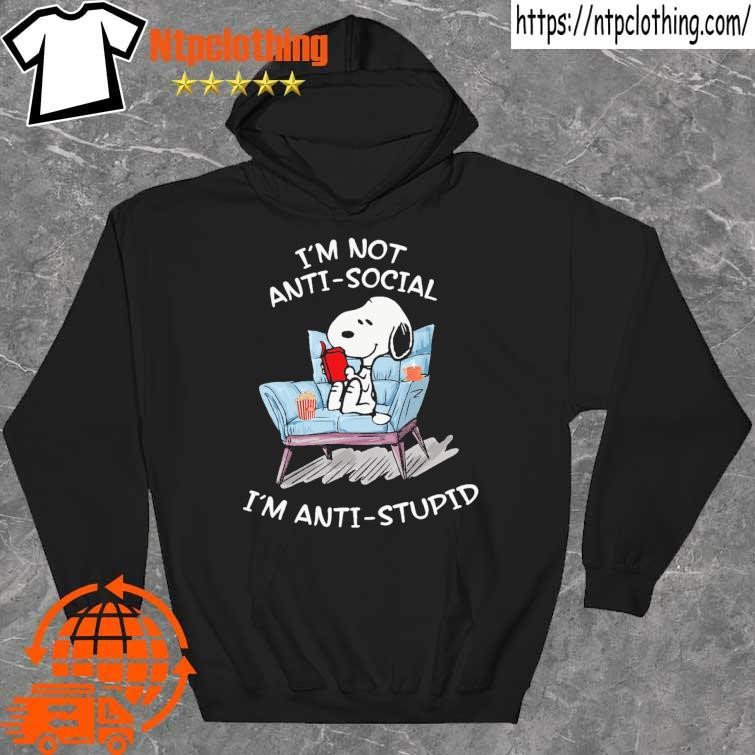 Official snoopy reading a book I'm not anti social im anti-stupid shirt hoddie.jpg