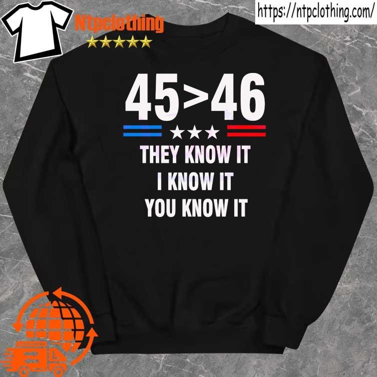 Original 45 Is Greater Than 46 They Know It Funny Trump 2024 Shirt sweater.jpg Original 45 Is Greater Than 46 They Know It Funny Trump 2024 Shirt sweater.jpg