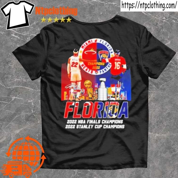Official Florida City of champions Miami heat and Florida Panthers signtures Shirt Official Florida City of champions Miami heat and Florida Panthers signtures Shirt