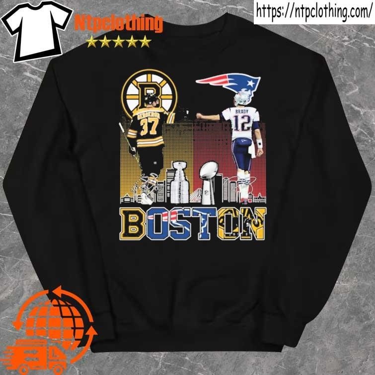 Boston Bruins bergeron and new england patriot Tom Brady champions shirt,  hoodie, sweater, long sleeve and tank top