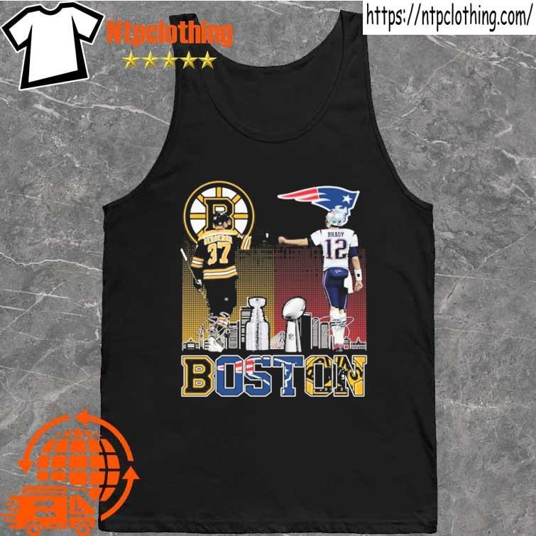 Boston Bruins Bergeron And New England Patriot Tom Brady Champions T Shirt  - Growkoc