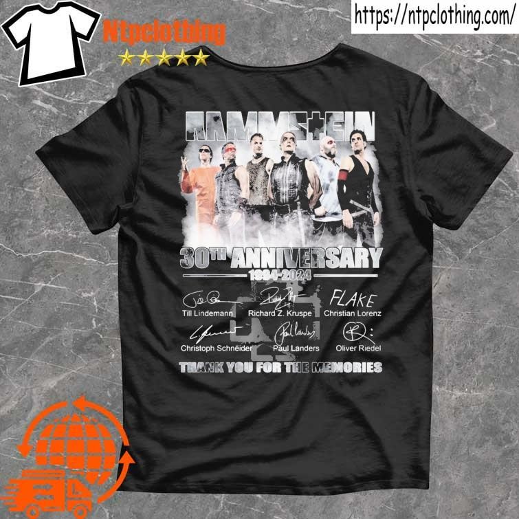 Official Rammstein 30th anniversary 1994-2024 thank you for the memories signatures shirt