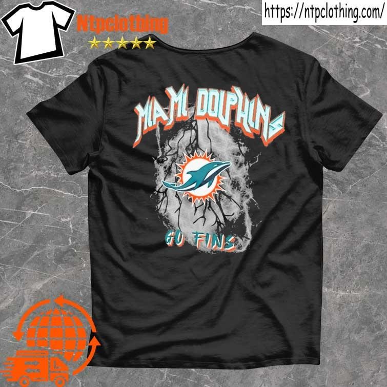 Miami Dolphins WEAR by Erin Andrews Women's Boyfriend T-Shirt - Charcoal