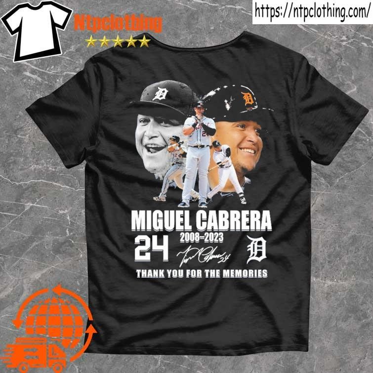 24 Miguel Cabrera 2008-2023 Thank You for the memories signature t shirt,  hoodie, sweater, long sleeve and tank top