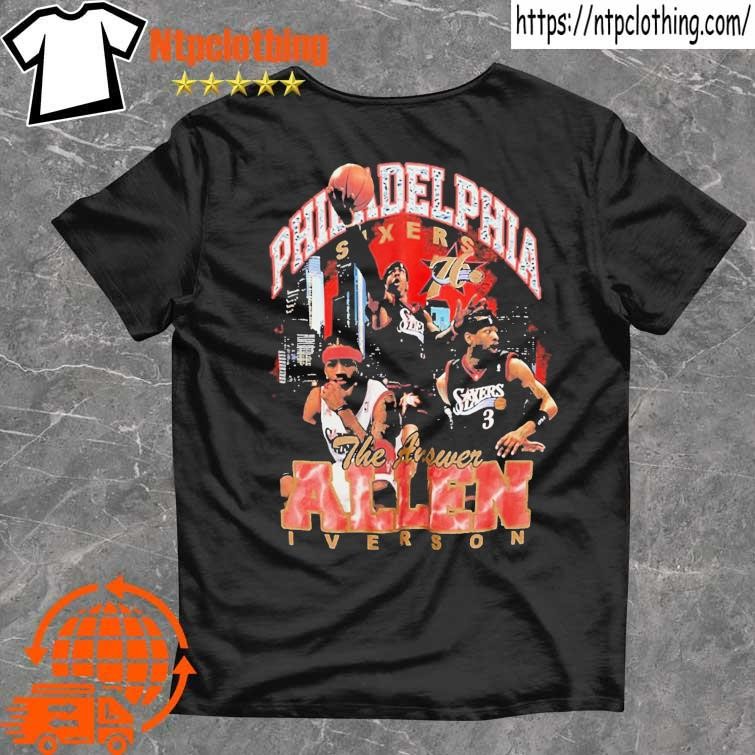 Allen Iverson Philadelphia 76ers Mitchell Ness Hardwood Classics Bling  Concert Player T-shirt