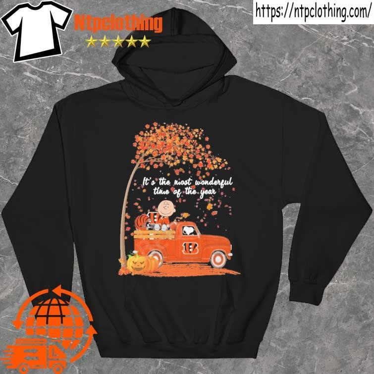 Official cincinnati Bengals Snoopy It's The Most Wonderful Time Of The Year  Shirt, hoodie, sweater, long sleeve and tank top