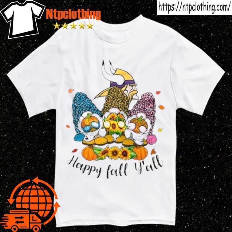 Gnomes Happy Fall Y'all Minnesota Vikings Shirt