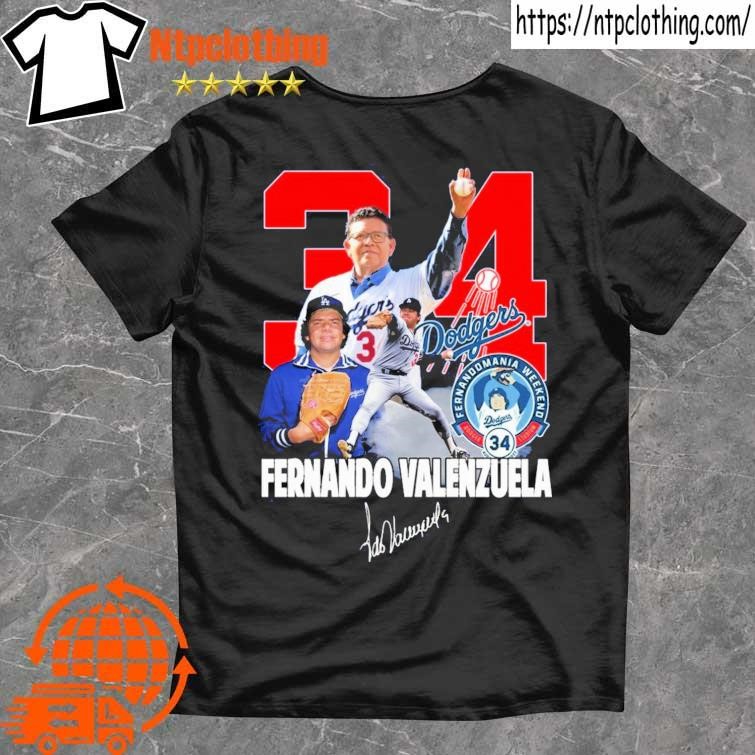 Los Angeles Dodgers Fernando Valenzuela 34 Signature Shirt, hoodie