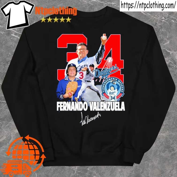 Official Number 34 Portrait Los Angeles Dodgers Fernando Valenzuela Shirt,  hoodie, sweater, long sleeve and tank top