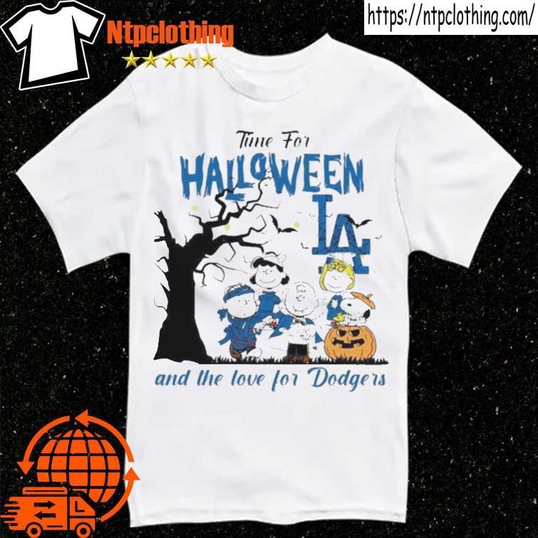 Snoopy And Charlie Brown Los Angeles Dodgers Happy Halloween Shirt