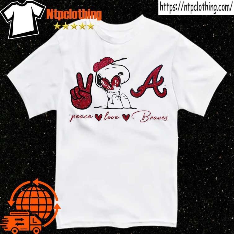 Funny Atlanta Braves T Shirt Official Snoopy Atlanta Braves Peace