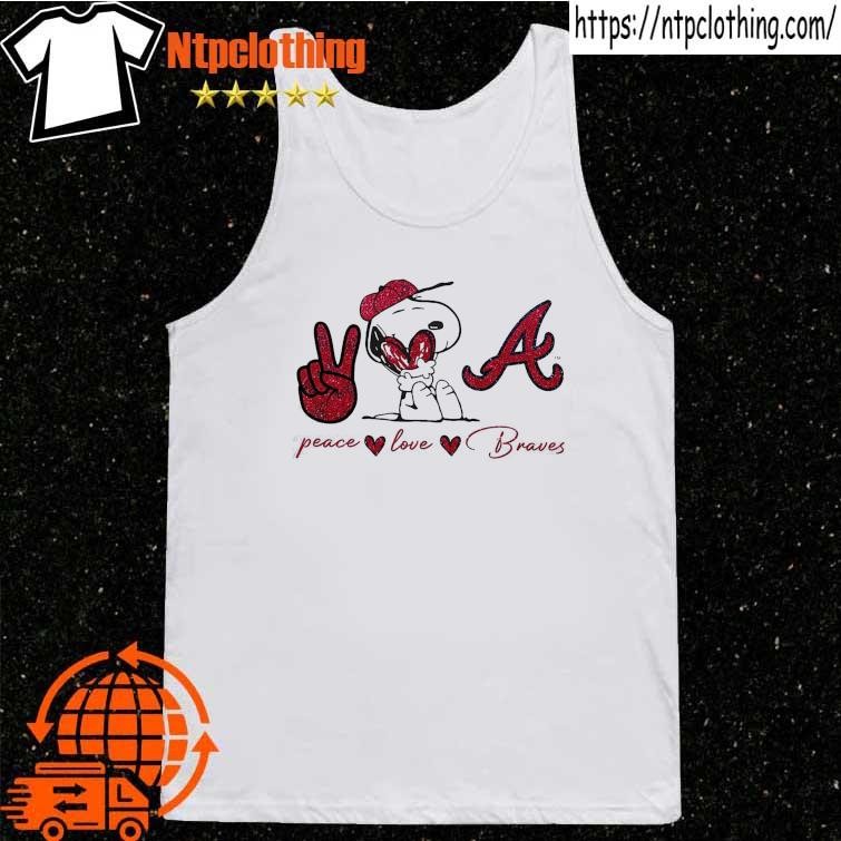 Snoopy Atlanta Braves Peace Love Braves Shirt - Shibtee Clothing