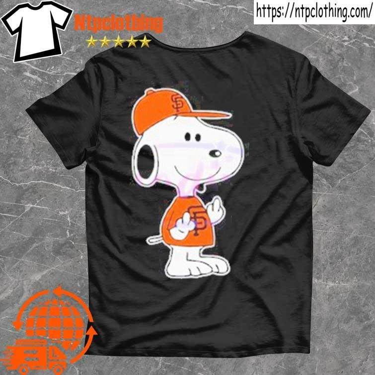 Snoopy And Woodstock Driving Car San Francisco Giants T-Shirt by