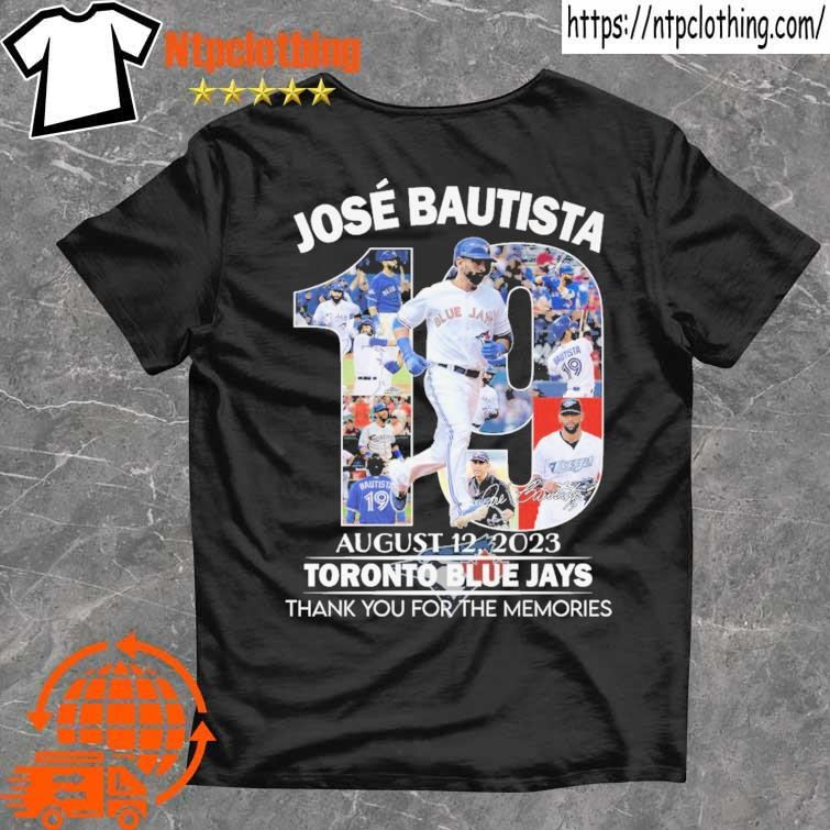 Jose Bautista Toronto Blue Jays 2023 signature thank you for the memories  shirt, hoodie, sweater, long sleeve and tank top