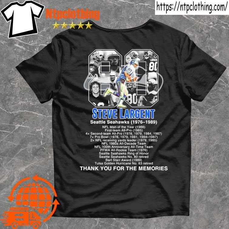 Official steve Largent Seattle Seahawks Thank You For The Memories Shirt,  hoodie, sweater, long sleeve and tank top