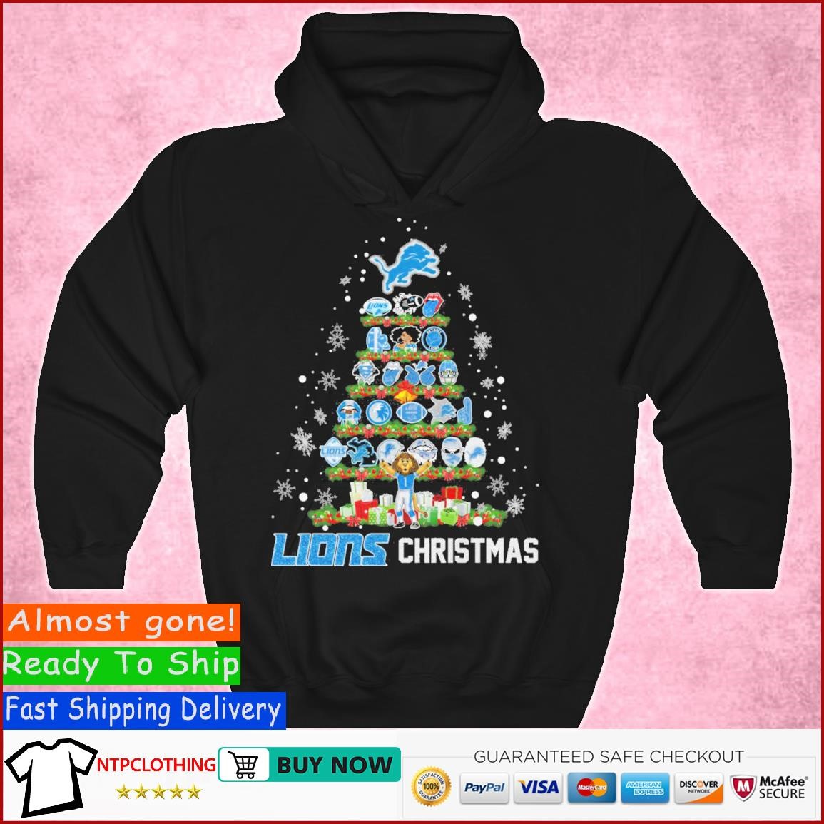 Detroit Lions Christmas Logo T-Shirts, hoodie, sweater, long