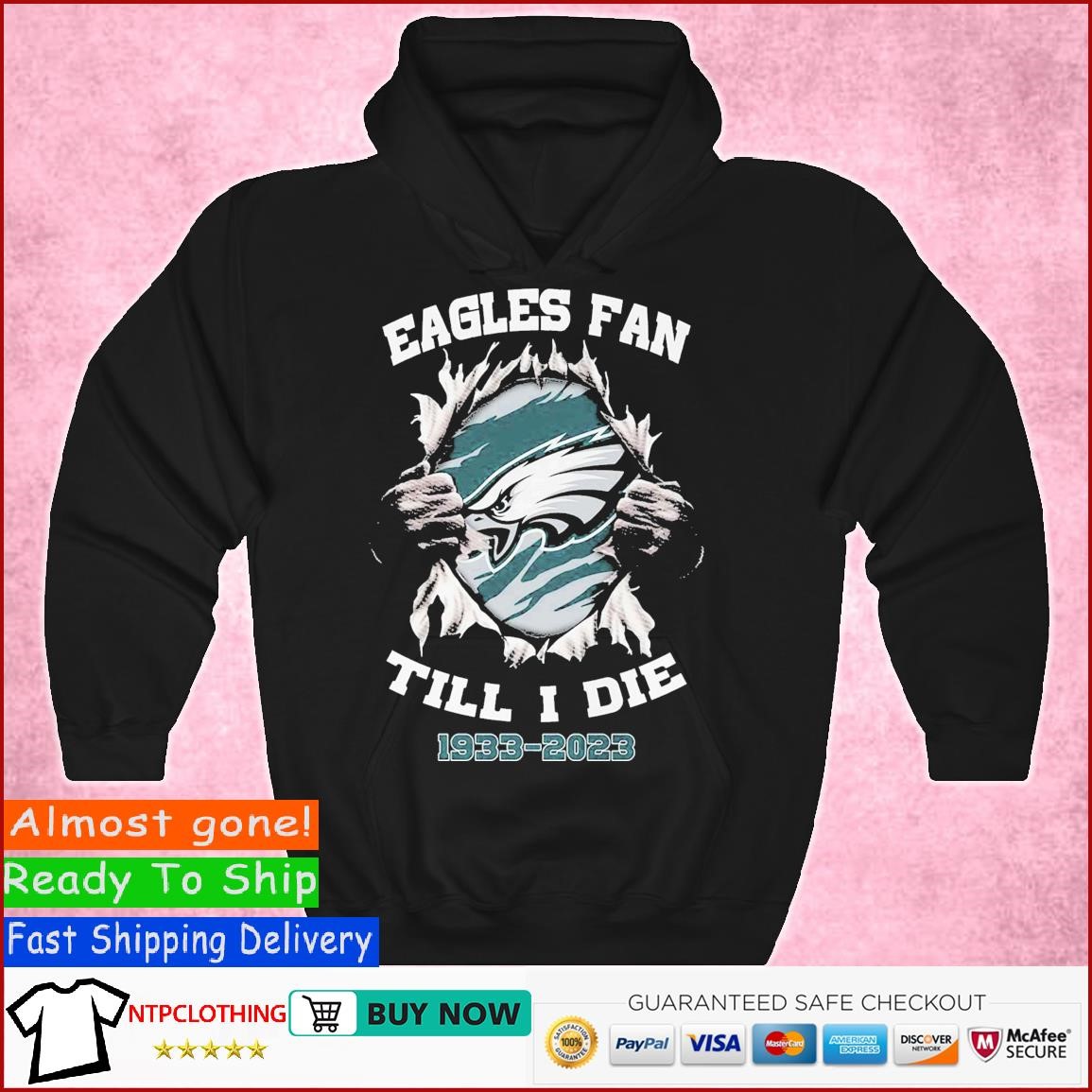 Philadelphia Eagles Fan Till I Die 1933-2023 shirt, hoodie, sweater, long  sleeve and tank top