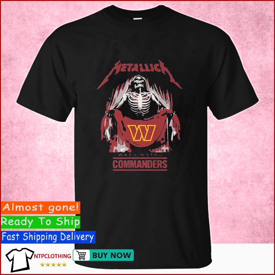 Metallica Collab Washington Commanders T-shirt