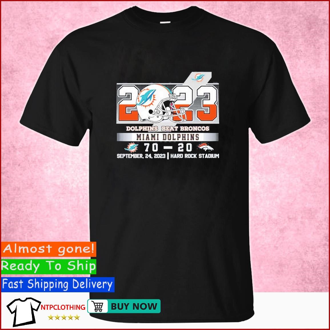 2023 Dolphins Beat Broncos Miami Dolphins 70 – 20 Denver Broncos T-shirt -  Shibtee Clothing