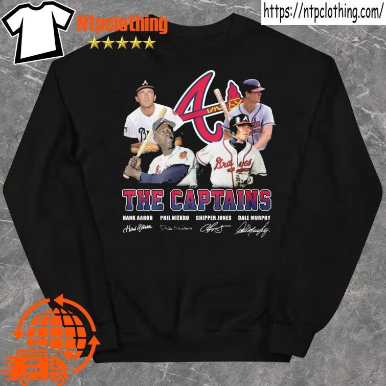 Official Atlanta Braves The Captain's Hank Aaron Phil Niekro Chipper Dale  Murphy 2023 signatures shirt, hoodie, longsleeve, sweatshirt, v-neck tee