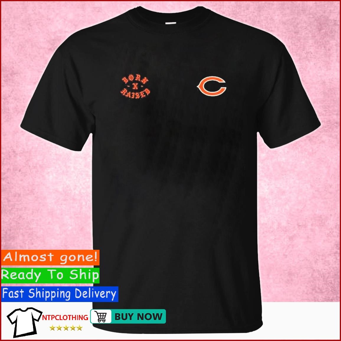 Unisex Born x Raised Black Chicago Bears T-Shirt Size: Small