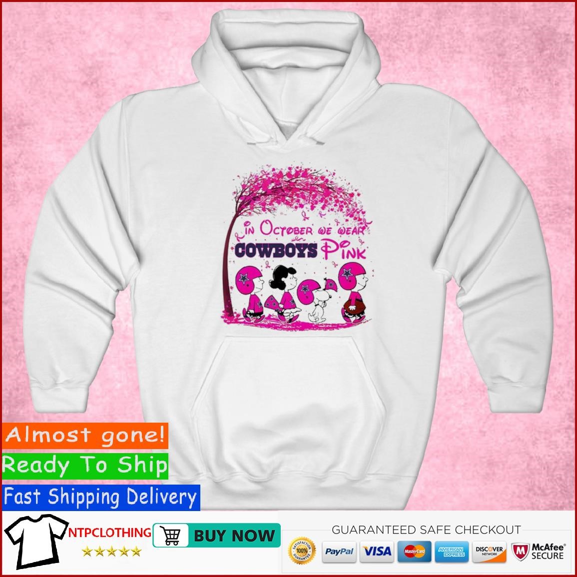 Official dallas Cowboys October We Wear Pink Snoopy Peanuts Shirt, hoodie,  sweater, long sleeve and tank top