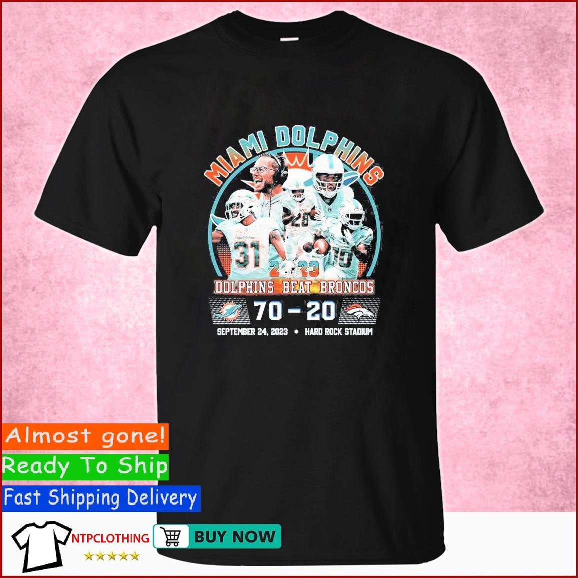 Dolphins Beat Broncos T-shirt - Shibtee Clothing