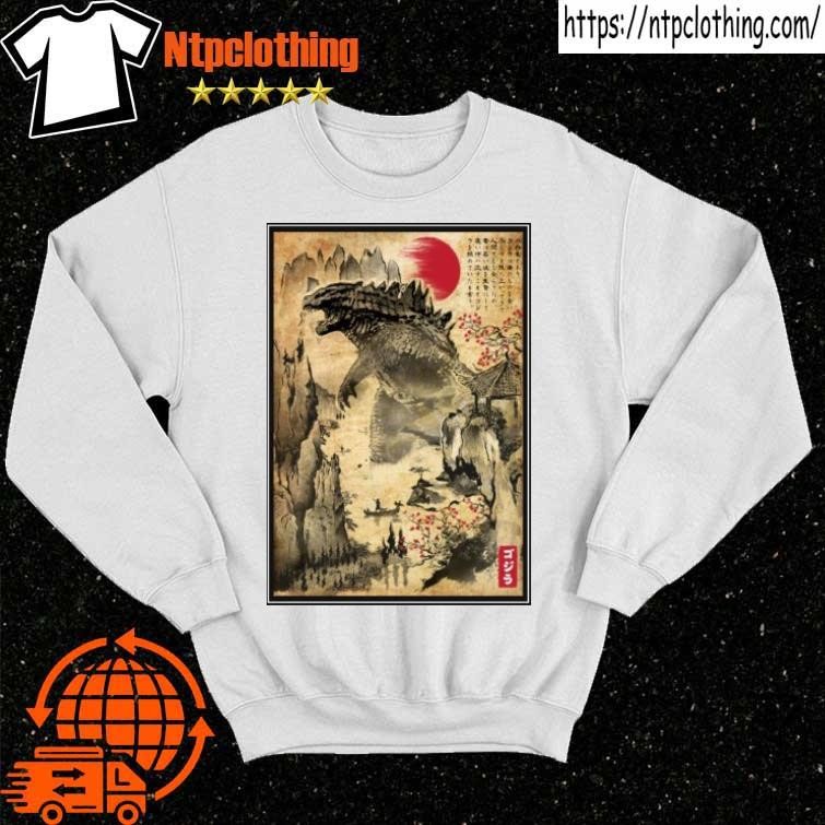 Official Gojira in Japanese Woodblock Shirt sweater.jpg