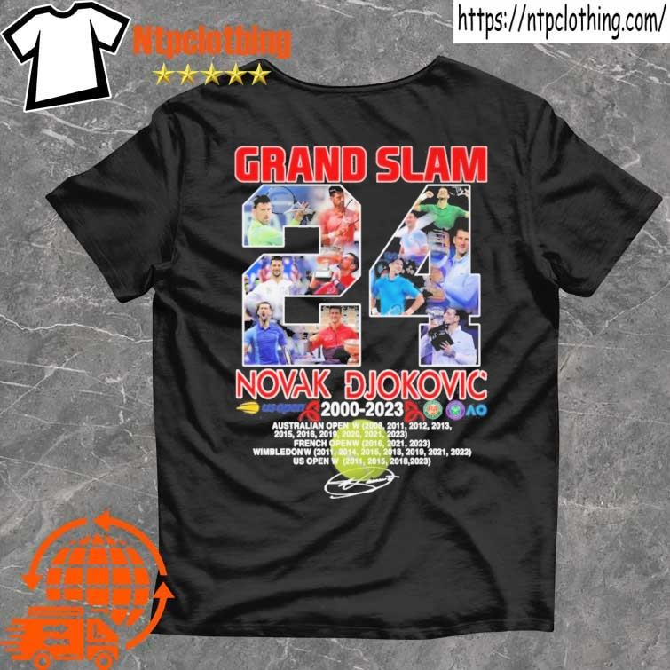 Official Grand Slam 24 Novak Djokovic 2000-2023 Signature Shirt