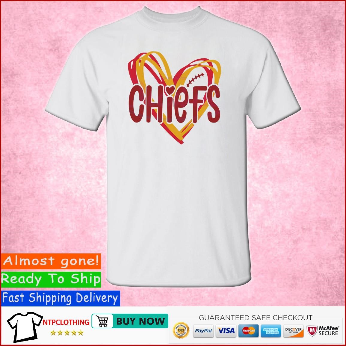 Kansas City Chiefs T-Shirt 2XL / White / Heart Chiefs