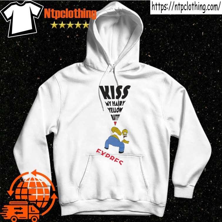 Official Homer Simpson Kiss My Hairy Yellow Butt shirt hoddie.jpg